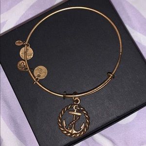 Alex and Ani Gold Anchor Charm Bracelet